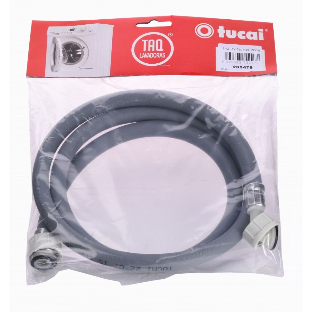 სარეცხი მანქანის მილი TucaiTAQ LAV 22C H3/4 - 1500 — დრეკადი შლანგები